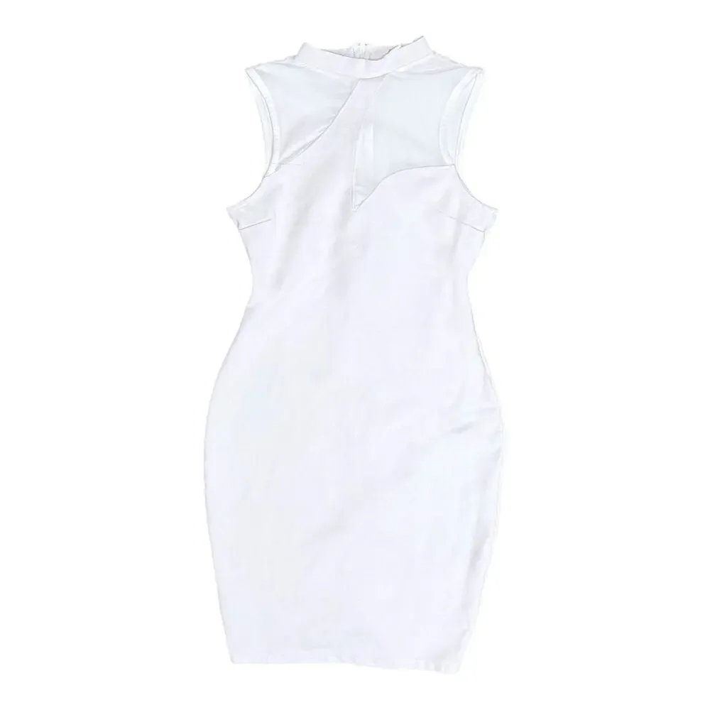 Fashion Nova White Good Attitude Mesh Cut Out Mini Dress - Picture 1 of 3